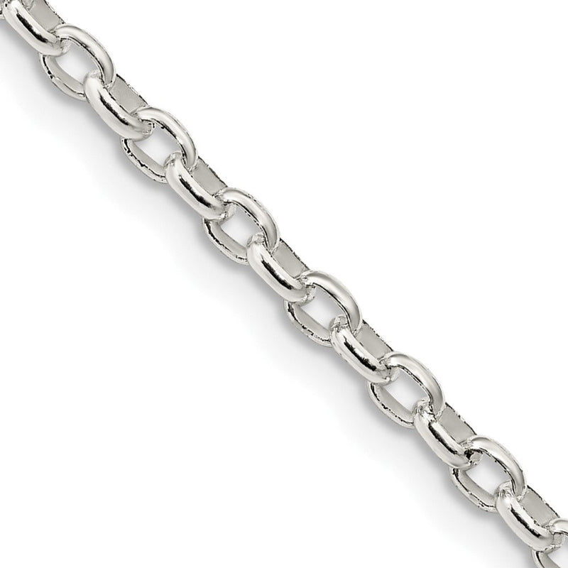 Sterlingsilber 2.75mm Oval Fantasie Erbs Halskette