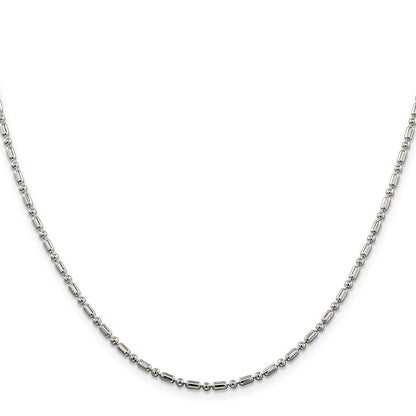Sterlingsilber 2mm Fantasie Gekugelt Halskette