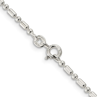 Sterlingsilber 2mm Fantasie Gekugelt Halskette