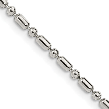 Sterlingsilber 2mm Fantasie Gekugelt Halskette