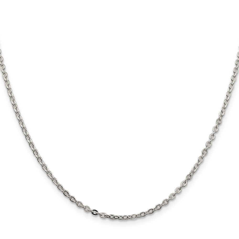 Sterlingsilber 2mm Flach Glieder Ankerkette Halskette