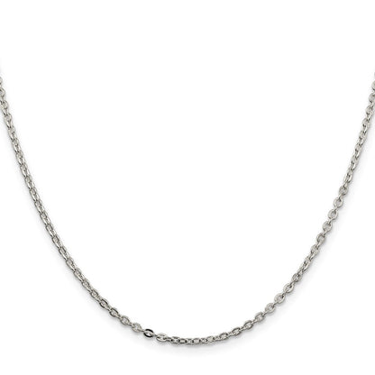 Sterlingsilber 2mm Flach Glieder Ankerkette Halskette