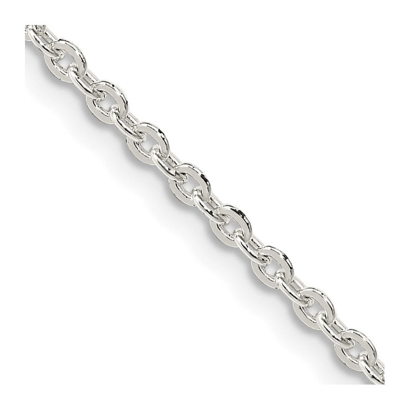 Sterlingsilber 2mm Flach Glieder Ankerkette Halskette