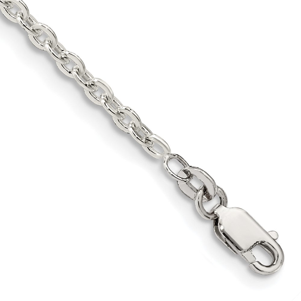 7 Zoll Sterlingsilber 2.75mm Flach Glieder Ankerkette Gliederarmband