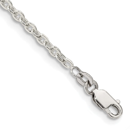 7 Zoll Sterlingsilber 2.75mm Flach Glieder Ankerkette Gliederarmband