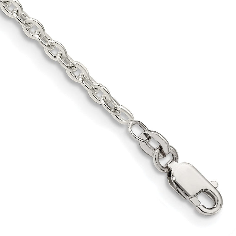 7 Zoll Sterlingsilber 2.75mm Flach Glieder Ankerkette Gliederarmband