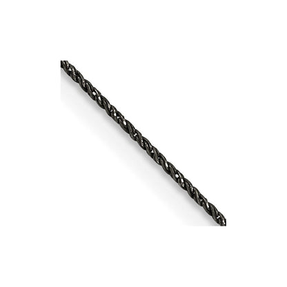 Sterlingsilber Rutheniumbeschichtet.75mm Gedreht Tight Weizen Halskette
