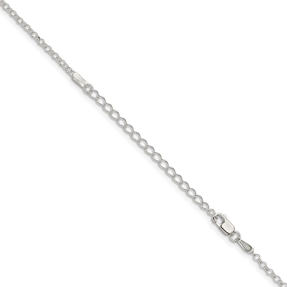 Sterlingsilber 2mm Erbs Kette mit 2 Zoll Verlängerung. Halskette