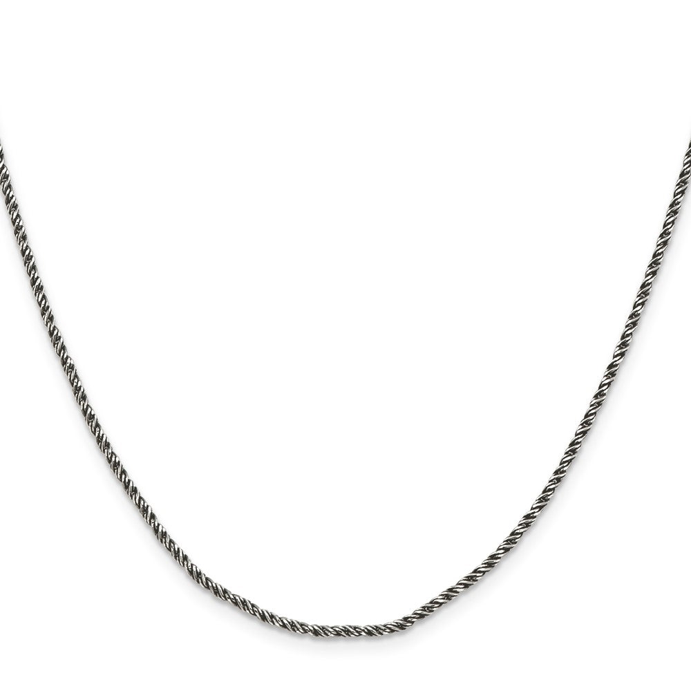 Sterlingsilber Rutheniumbeschichtet 1.7mm Gedreht Tight Weizen Halskette