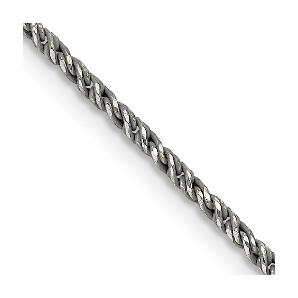 Sterlingsilber Rutheniumbeschichtet 1.7mm Gedreht Tight Weizen Halskette
