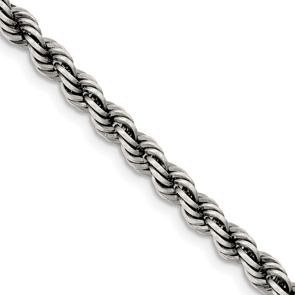 Sterlingsilber Rutheniumbeschichtet 4.5mm Kordel Halskette