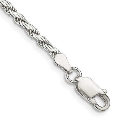 Sterlingsilber 2.5mm Flach Kordel Gliederarmband