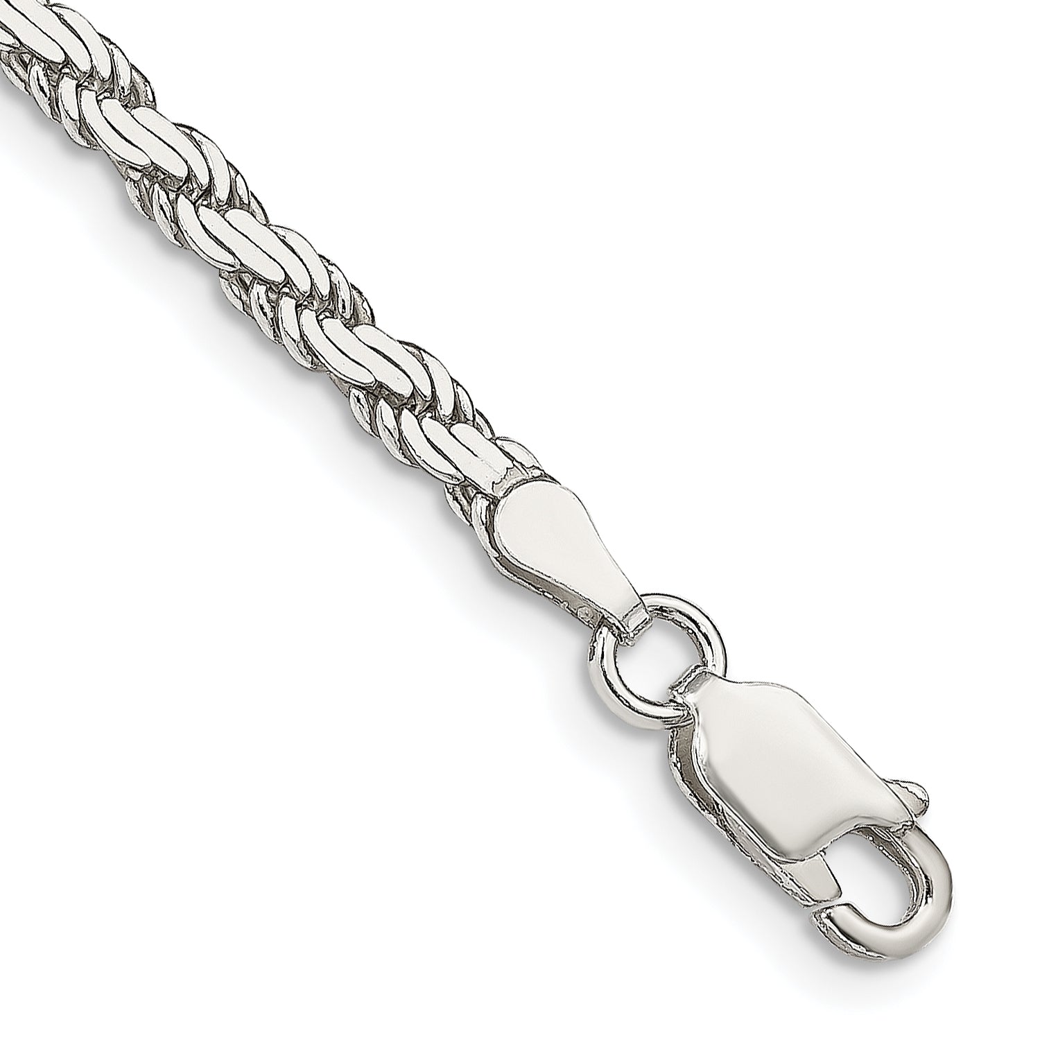 Sterlingsilber 3.1mm Flach Kordel Gliederarmband