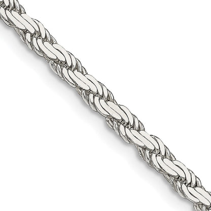 Sterlingsilber 3.1mm Flach Kordel Halskette