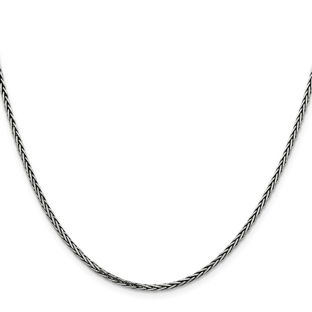 Sterlingsilber Antikisiert 2.2mm Massiv Quadratisch Ährenkette Halskette
