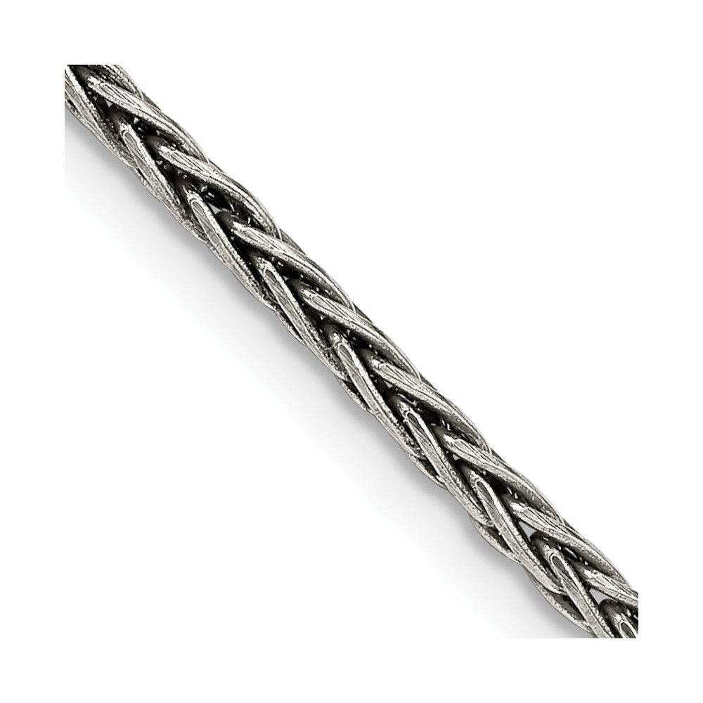 Sterlingsilber Antikisiert 2.2mm Massiv Quadratisch Ährenkette Halskette