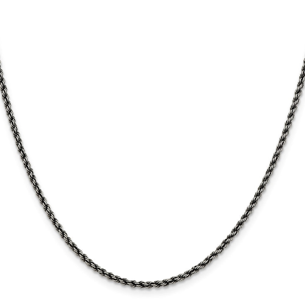 Sterlingsilber Rutheniumbeschichtet 2.3mm Kordel Halskette