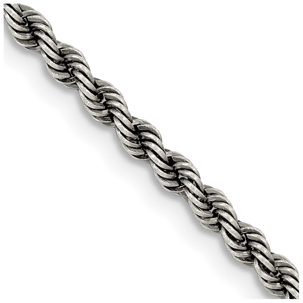 Sterlingsilber Rutheniumbeschichtet 2.9mm Kordel Halskette