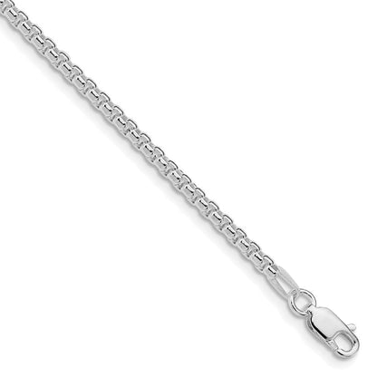 Sterlingsilber Rhodiniert 2.6mm Rund Venezianer Kette