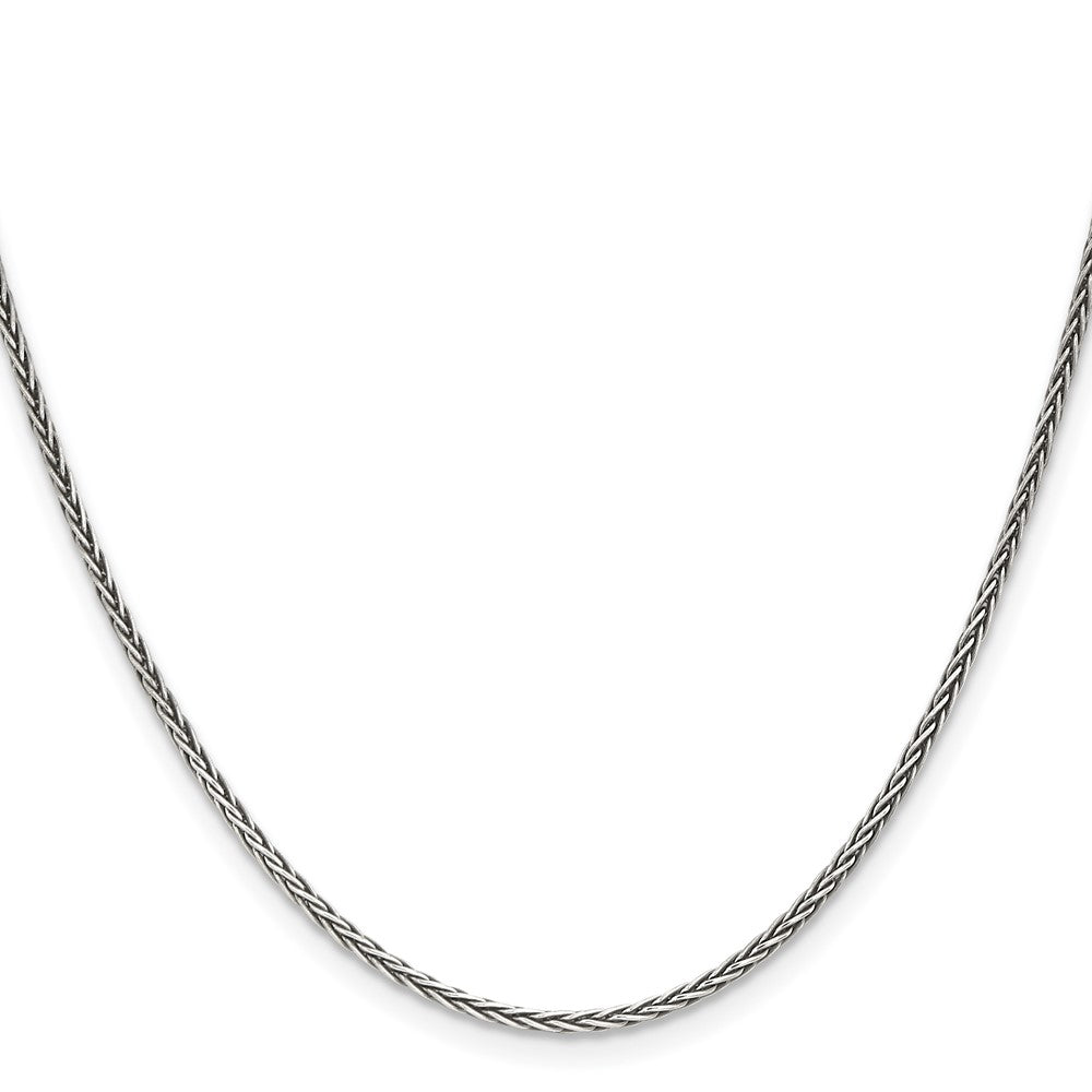 Sterlingsilber Antikisiert 1.6mm Massiv Quadratisch Ährenkette Halskette