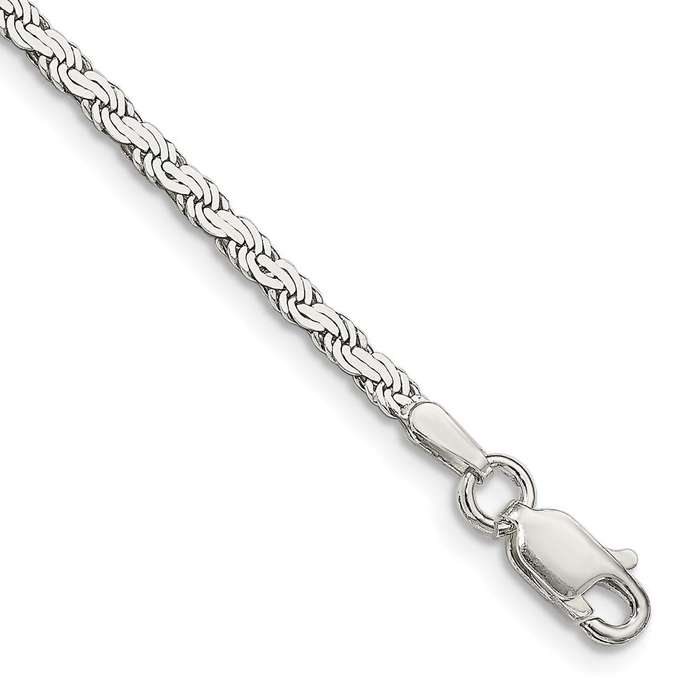 Sterlingsilber 2.25mm Flach Kordel Gliederarmband