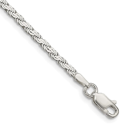 Sterlingsilber 2.25mm Flach Kordel Gliederarmband
