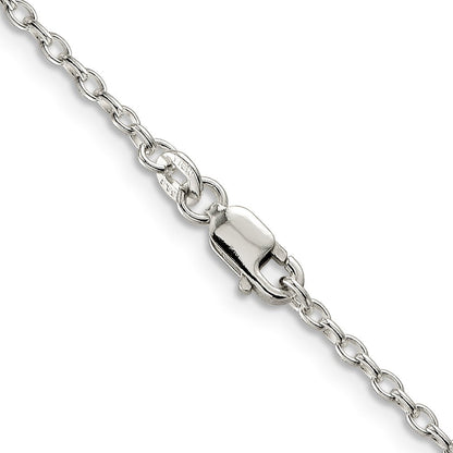 Sterlingsilber 1.6mm Oval Fantasie Erbs Halskette