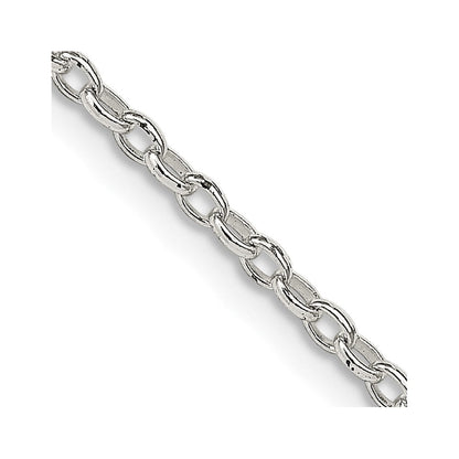 Sterlingsilber 1.6mm Oval Fantasie Erbs Halskette