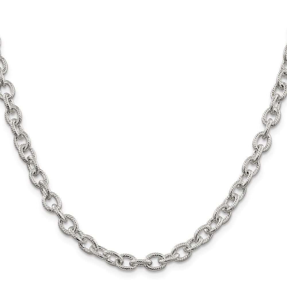 Sterlingsilber 6.25mm Fantasie Gemustert Erbs Halskette
