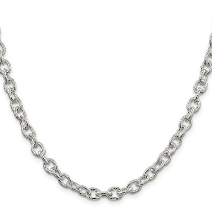 Sterlingsilber 6.25mm Fantasie Gemustert Erbs Halskette