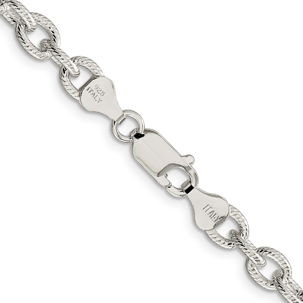 Sterlingsilber 6.25mm Fantasie Gemustert Erbs Halskette