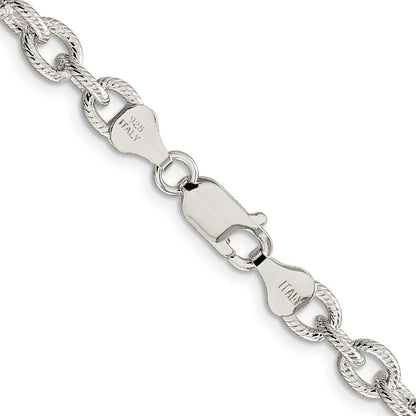 Sterlingsilber 6.25mm Fantasie Gemustert Erbs Halskette