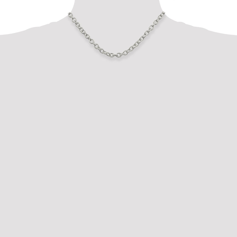 Sterlingsilber 6.25mm Fantasie Gemustert Erbs Halskette