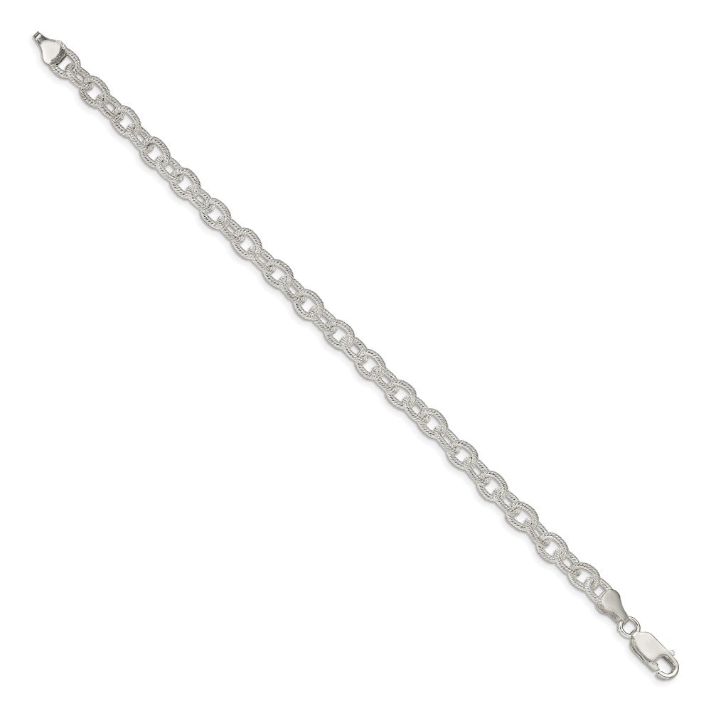 Sterlingsilber 6.25mm Fantasie Gemustert Erbs Gliederarmband