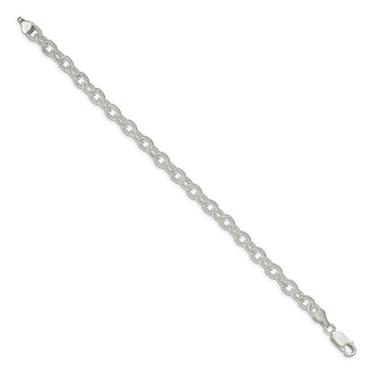 Sterlingsilber 6.25mm Fantasie Gemustert Erbs Gliederarmband