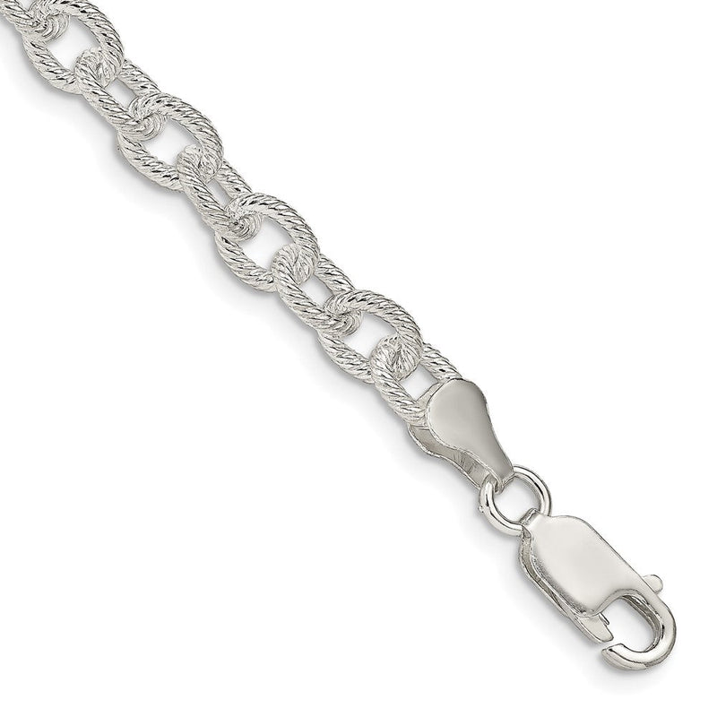 Sterlingsilber 6.25mm Fantasie Gemustert Erbs Gliederarmband