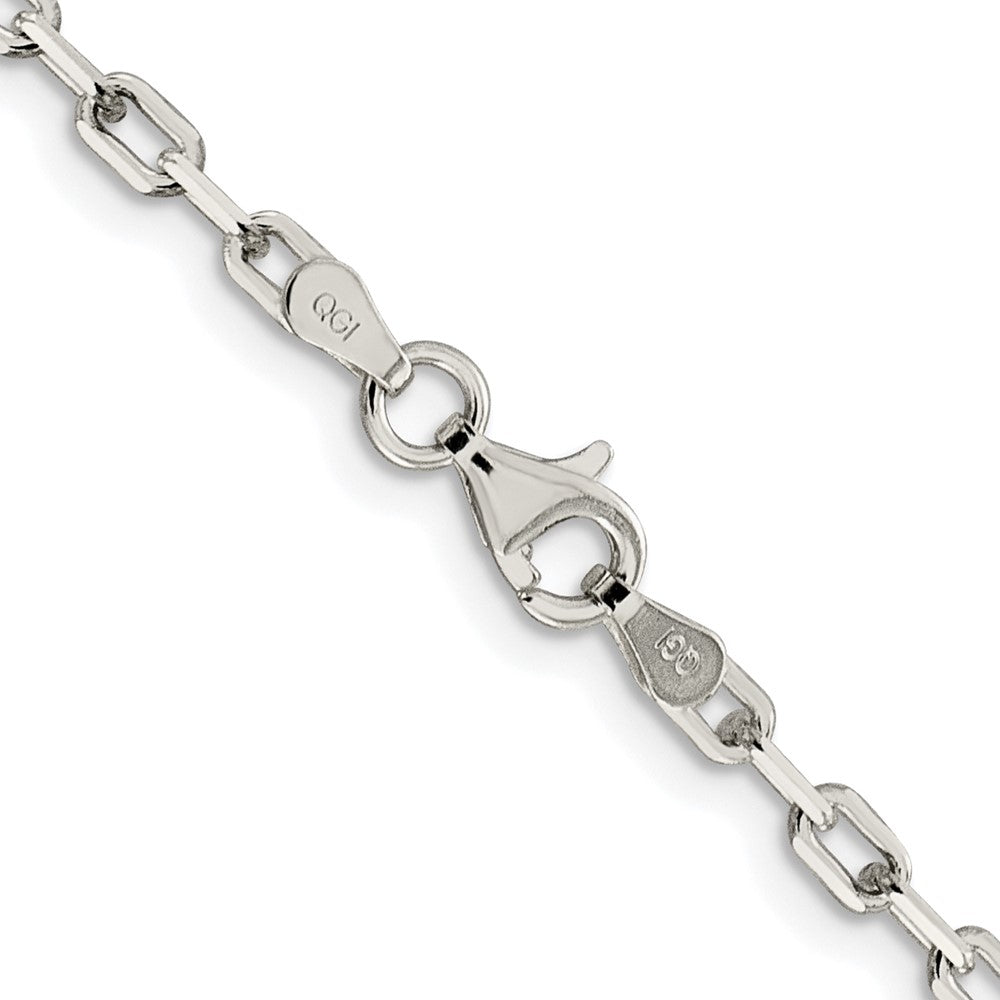 Sterlingsilber Rhodiniert 2.75mm Länglich Offen Glieder Kette