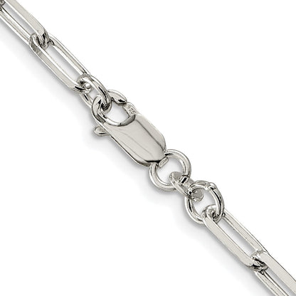 Sterlingsilber Rhodiniert 4.25mm Länglich Offen Glieder Kette