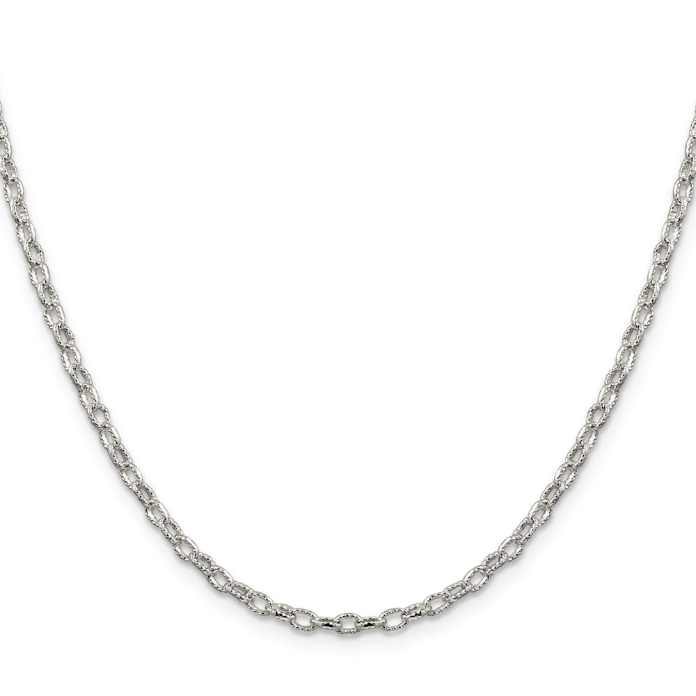 Sterlingsilber 3mm Fantasie Gemustert Erbs Halskette