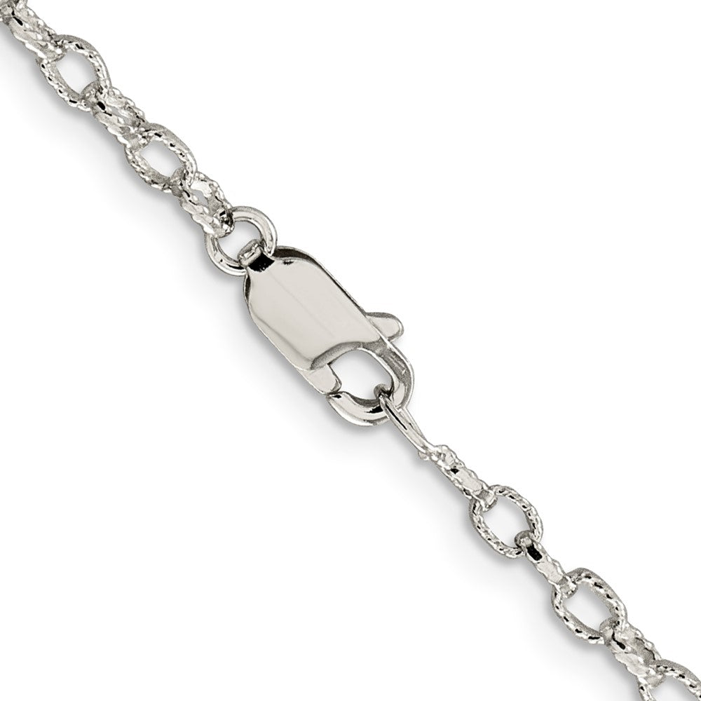 Sterlingsilber 3mm Fantasie Gemustert Erbs Halskette