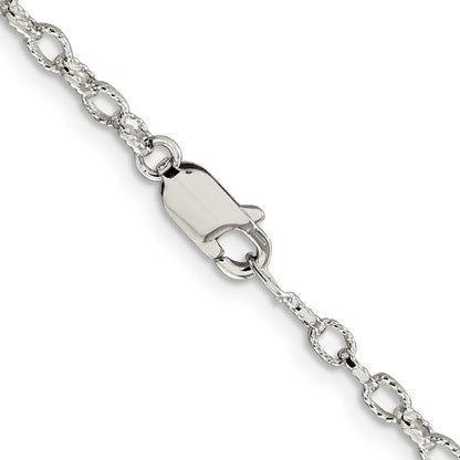 Sterlingsilber 3mm Fantasie Gemustert Erbs Halskette
