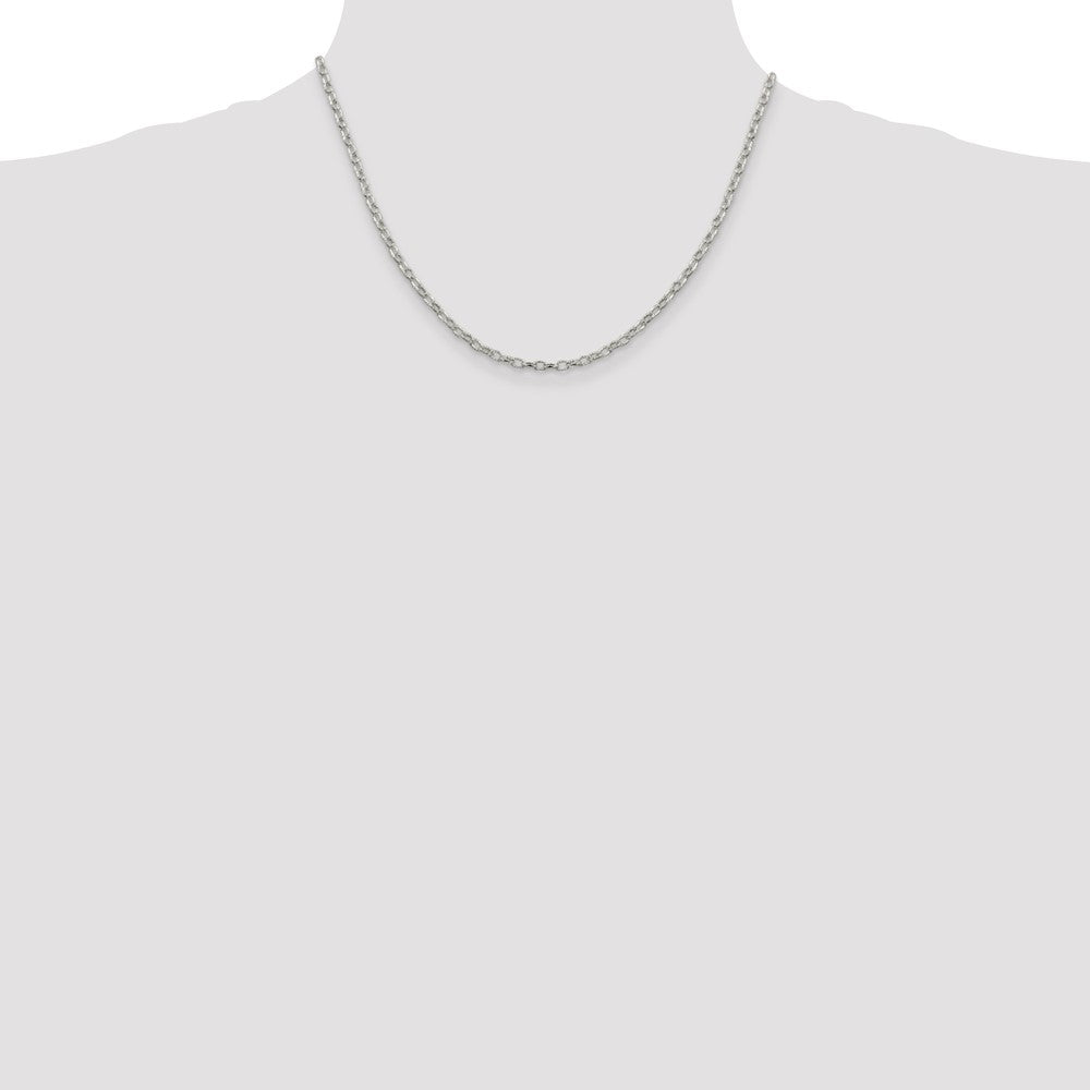 Sterlingsilber 3mm Fantasie Gemustert Erbs Halskette