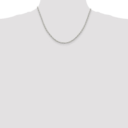 Sterlingsilber 3mm Fantasie Gemustert Erbs Halskette