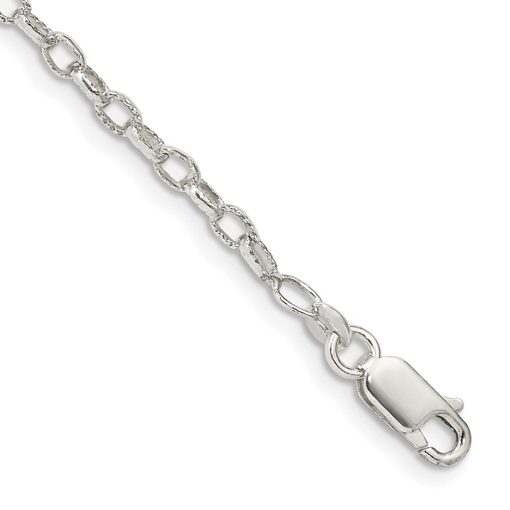 Sterlingsilber 3mm Fantasie Gemustert Erbs Gliederarmband