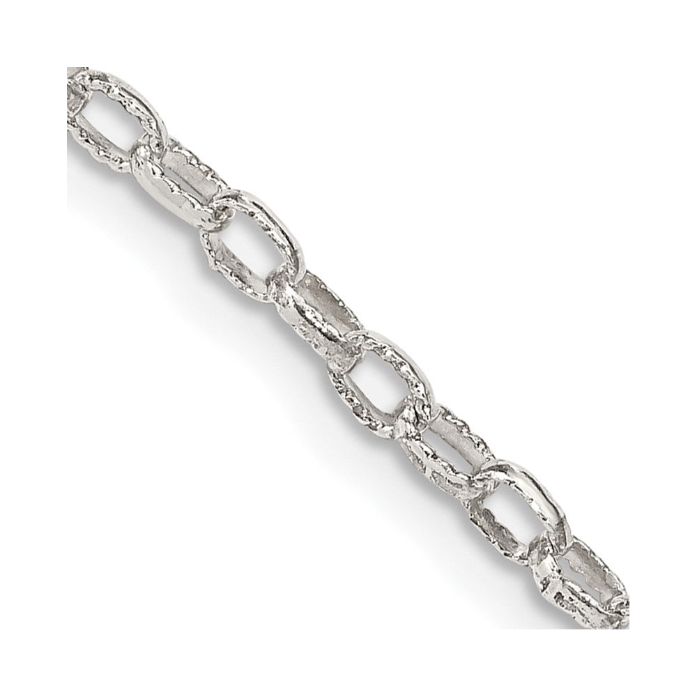 Sterlingsilber 3mm Fantasie Gemustert Erbs Halskette