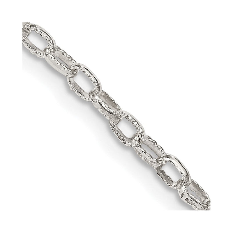 Sterlingsilber 3mm Fantasie Gemustert Erbs Halskette