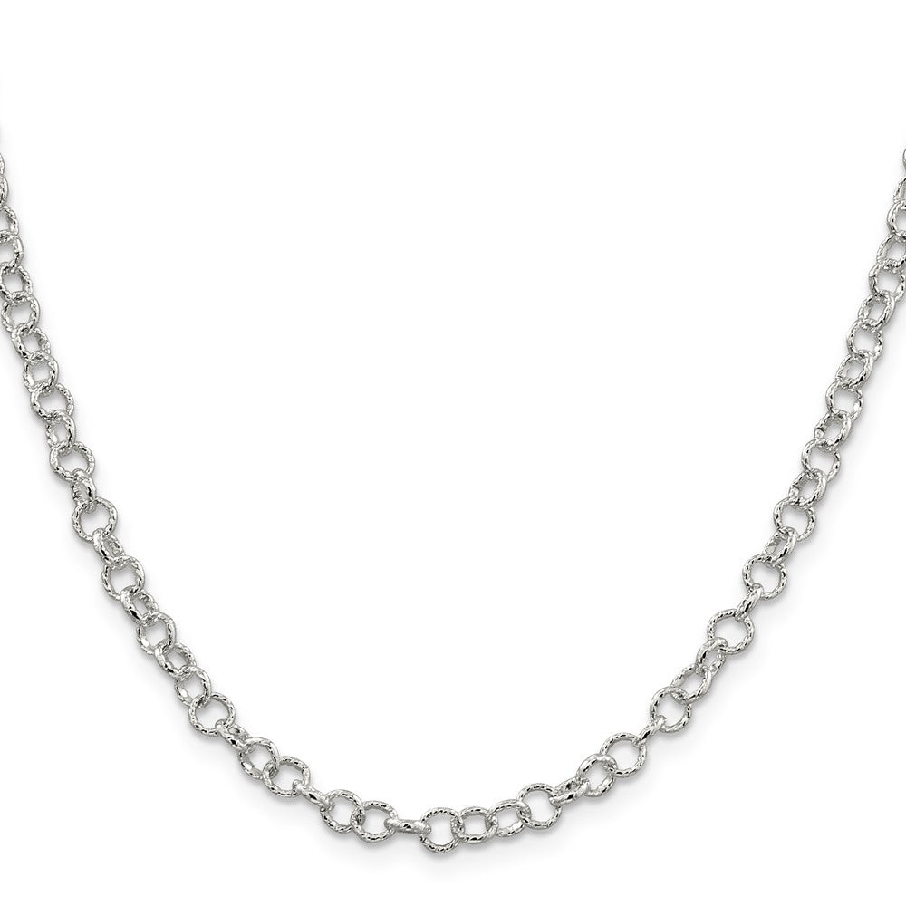 Sterlingsilber 4.55mm Fantasie Gemustert Erbs Halskette