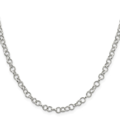 Sterlingsilber 4.55mm Fantasie Gemustert Erbs Halskette