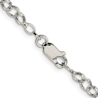 Sterlingsilber 4.55mm Fantasie Gemustert Erbs Halskette