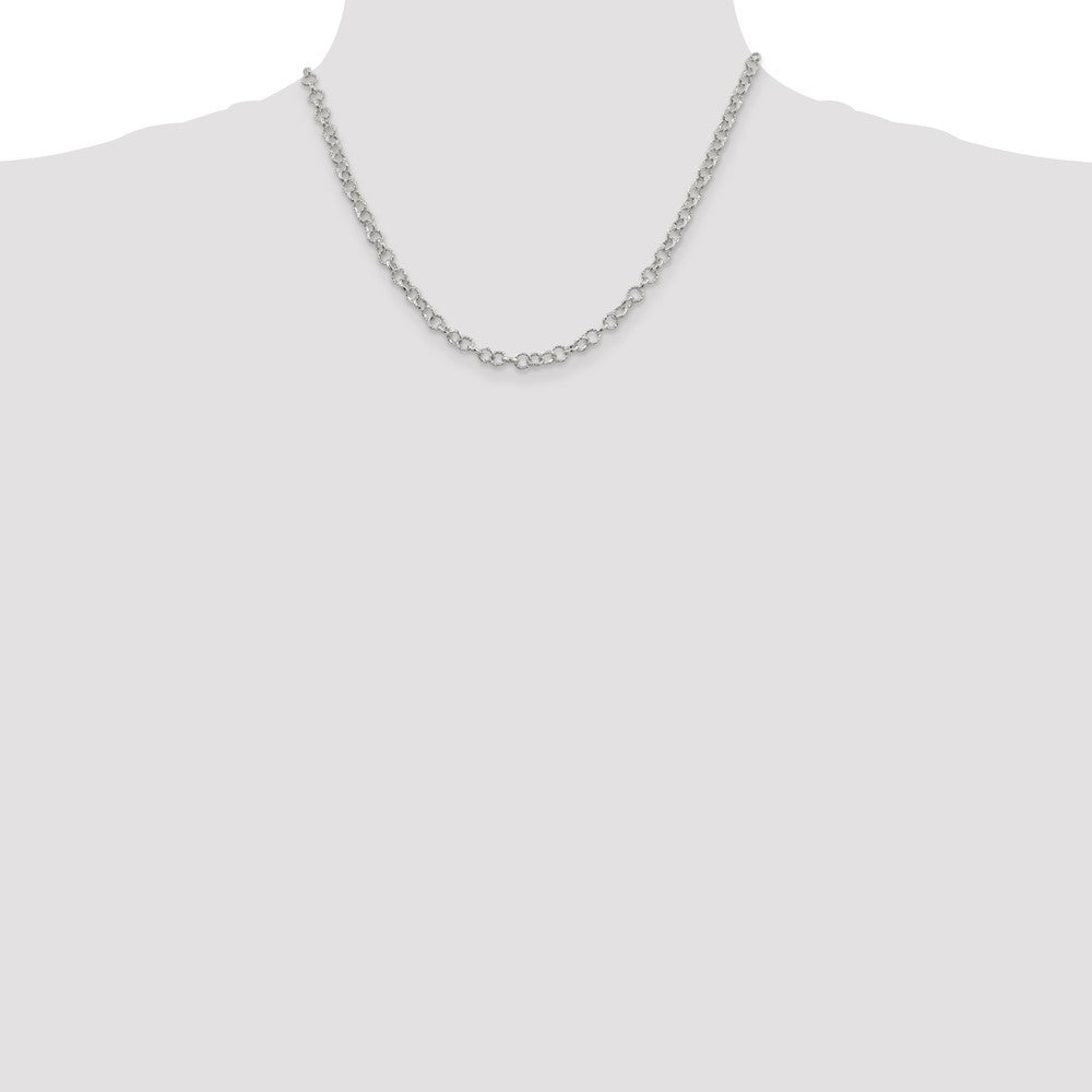 Sterlingsilber 4.55mm Fantasie Gemustert Erbs Halskette